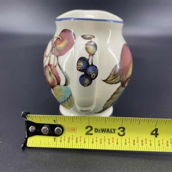 Pier 1 Macintosh Fruit Creamer Earthenware Coffee Cream Pitcher Fall Cottagecore - Picture 3 of 7